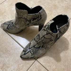 Franco Sarto Snakeskin Print Boots